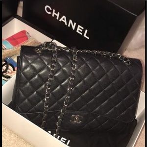 TRADED! Chanel Caviar Leather MAXI single Flap.